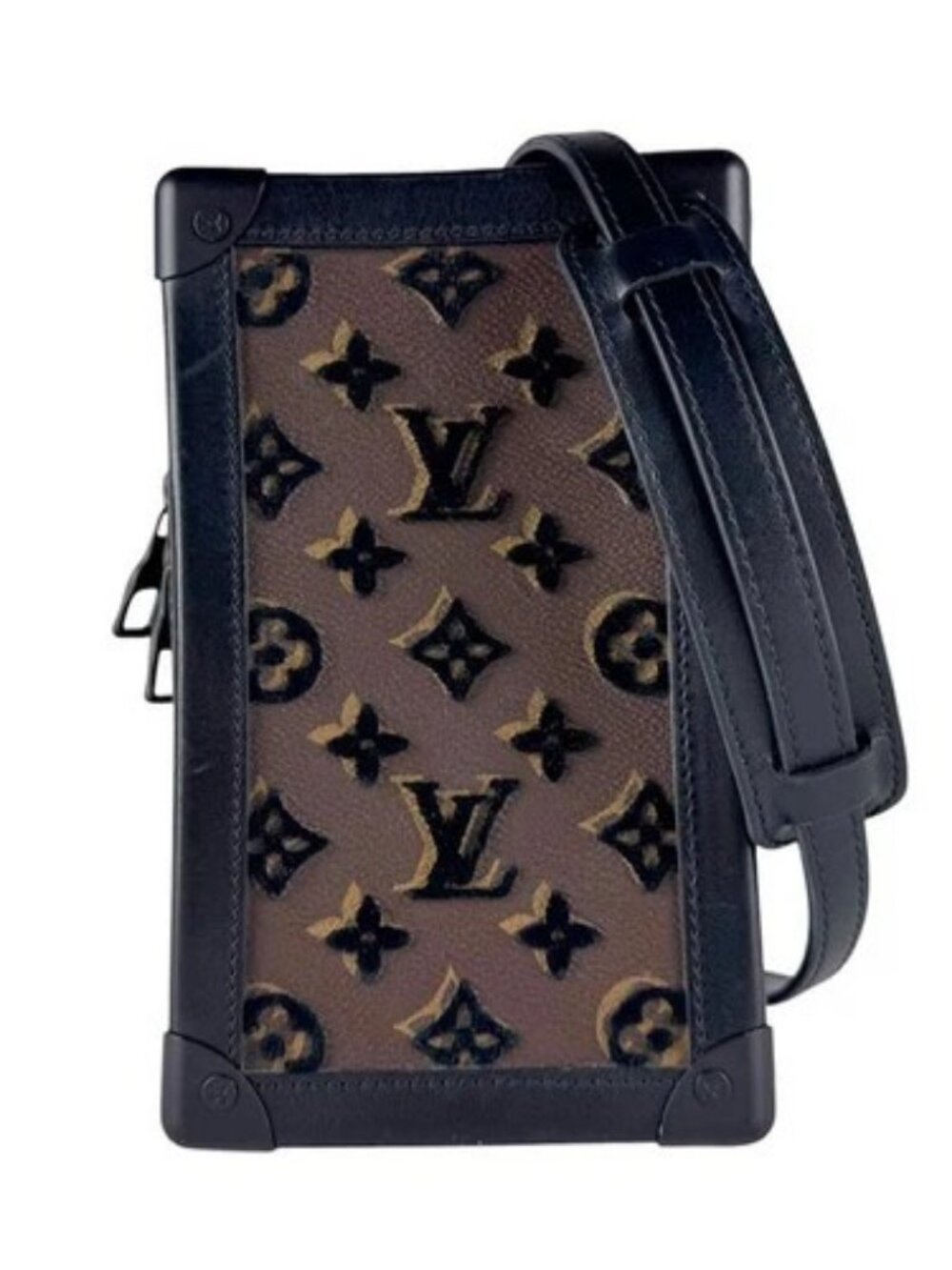 Auth LOUIS VUITTON Vertical Soft Trunk Shoulder Bag Brown/Black M45044 - z10677